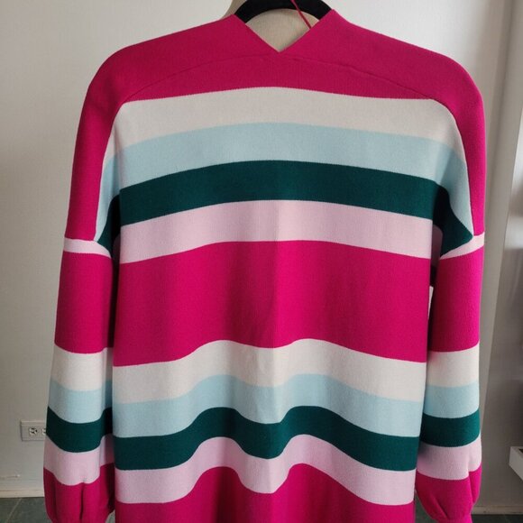 Crown and Ivy Rainbow Striped Relaxed Open Front Sweater/Jacket (Size: M) - Picture 4 of 14